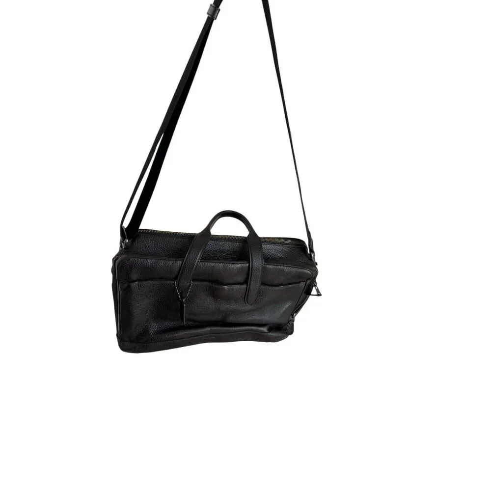 Coach Unisex Black Pebbled Leather Hamilton Business Travel Briefcase OS
